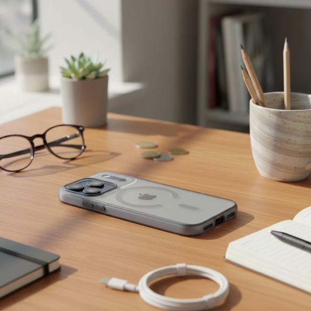 Etui na iPhone 18 Pro / 17 Pro Flexline Mag Cover zgodne z MagSafe szare