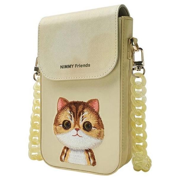 NIMMY torebka na telefon BIG EYED PET 2.0 Cat khaki
