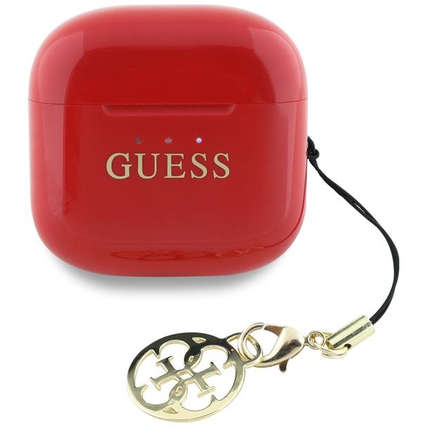Słuchawki bezprzewodowe douszne Guess TWS Effect Printed Classic Logo & Charm czerwone