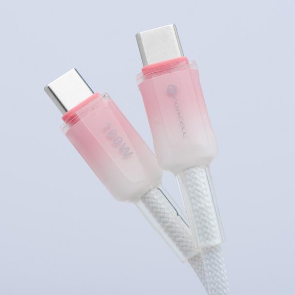 Kabel USB-C do USB-C Forcell F-Energy QC4.0 PD 5A 100W Gradient 1 m C357 biały 0INT