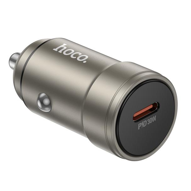 Ładowarka samochodowa Hoco USB C QC PD 30W Z57 szara