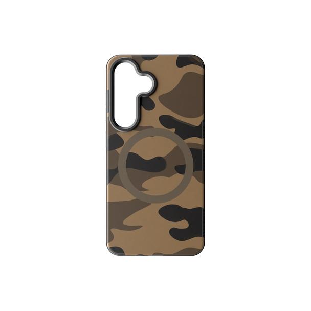 Etui na Samsung S25 Forcell F-Protect Levels Dual Layer 4D technology zgodne z MagSafe Military Drop-Test desert camo