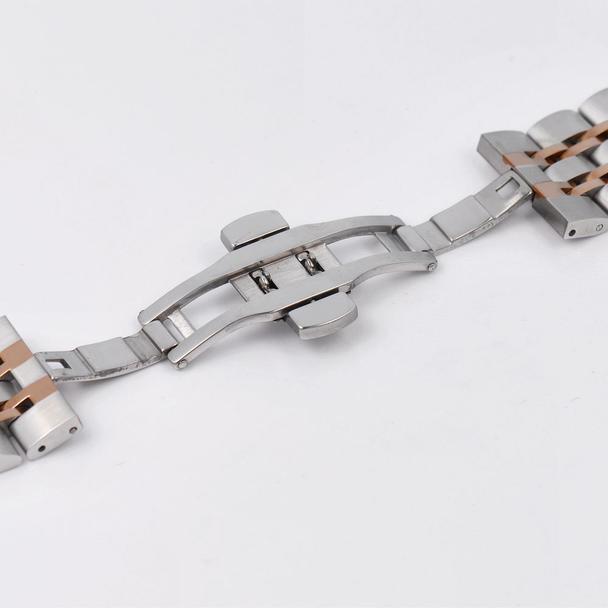 Pasek do zegarka 22 mm Titmo Strap S4 stalowa bransoleta srebrno-różowy