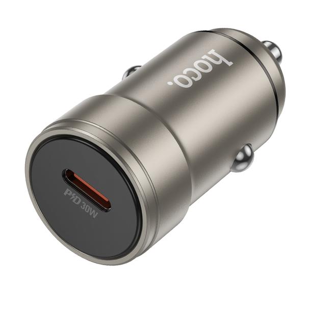 Ładowarka samochodowa Hoco USB C QC PD 30W Z57 szara