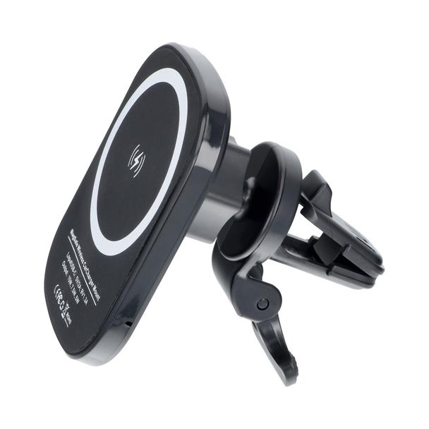Uchwyt samochodowy magnetyczny do kratki z ładowaniem indukcyjnym kompatybilny z MagSafe 15W D10 czarny