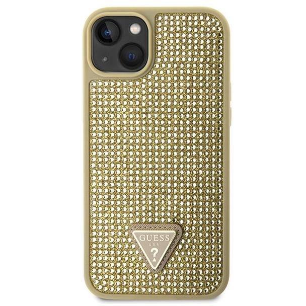 GUESS futerał do IPHONE 13 / 14 / 15 GUHCP14SHDGTPD (Rhinestone Triangle) złoty