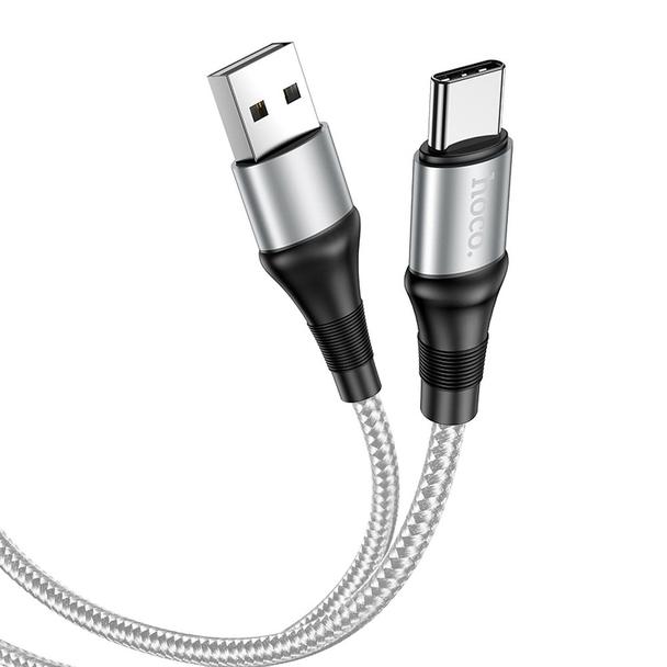Kabel USB A do USB C Hoco 3A 1 m X50 szary
