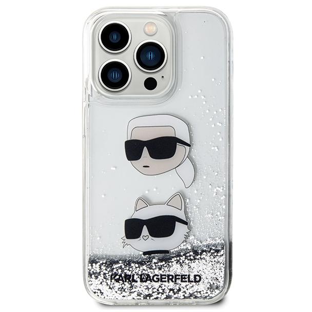 KARL LAGERFELD futerał do IPHONE 14 Pro KLHCP14LLDHKCNS (Liquid Glitter KC) biały
