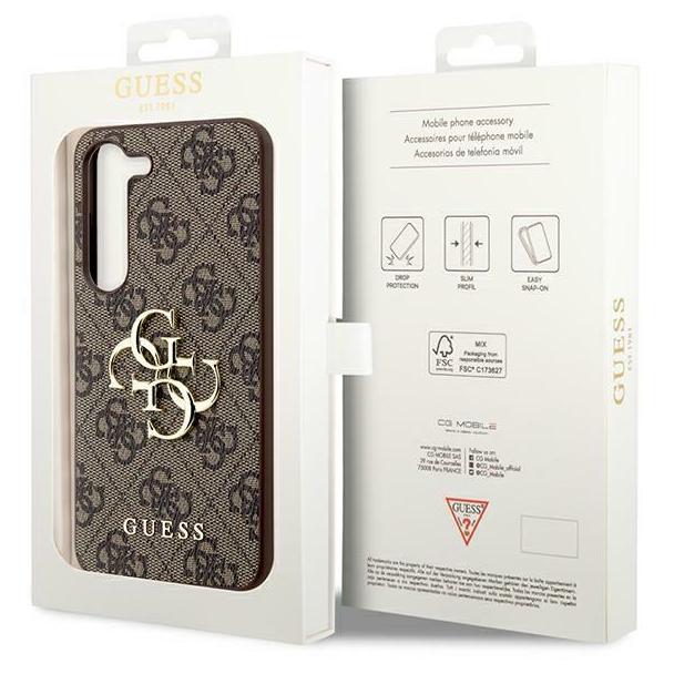 GUESS futerał do SAMSUNG S24 GUHCS24S4GMGBR (Leather 4G Metal Logo) brązowy