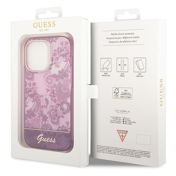 GUESS futerał do IPHONE 14 Pro GUHCP14LHGPLHF (IML Electro Cam TDJ) fuksja