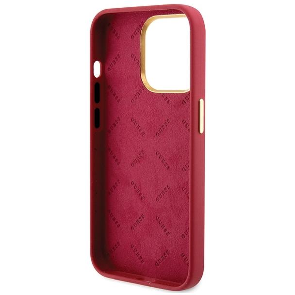 GUESS futerał do IPHONE 15 Pro GUHCP15LSMBSLM (Silicone Script Metal Logo & Frame) magenta