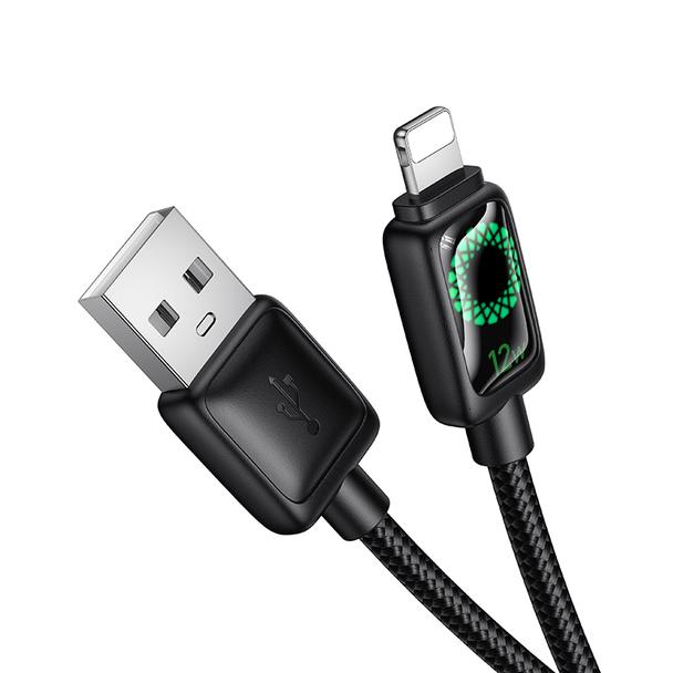 Kabel USB A do Lightning Hoco 2,4A 1,2 m z LCD U146 czarny