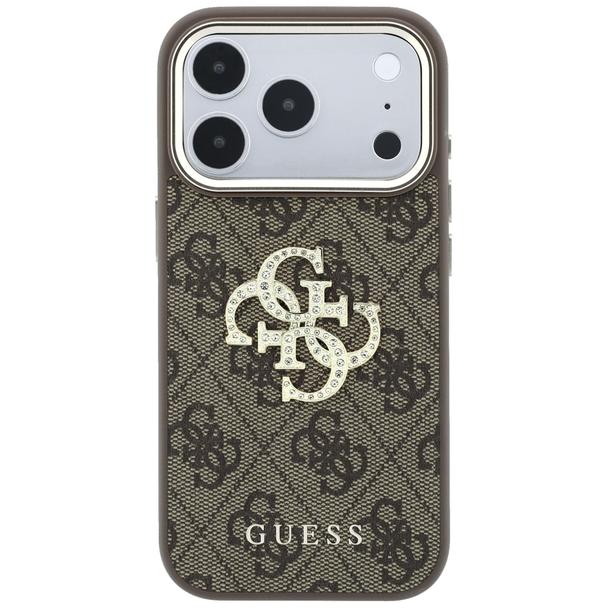 GUESS futerał do IPHONE 18 Pro Max/17 Pro Max (Big Strass Logo 4G) brązowy