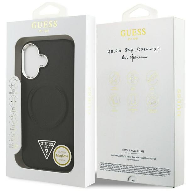 GUESS futerał do IPHONE 17 kompatybilny z MagSafe GUHMP17SPSDTSCMK (PU W/ Triangle Logo) czarny