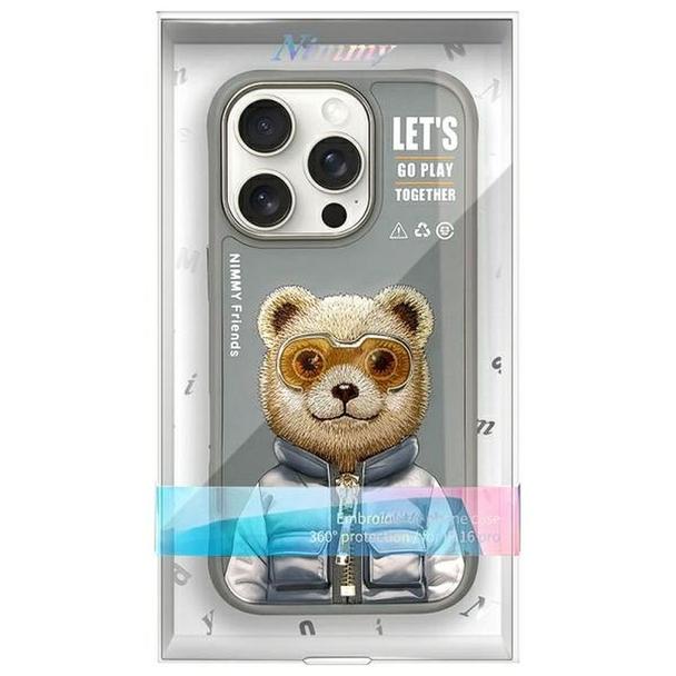 NIMMY futerał COOL&CUTE 2.0 Bear do IPHONE 16 Pro Max szary