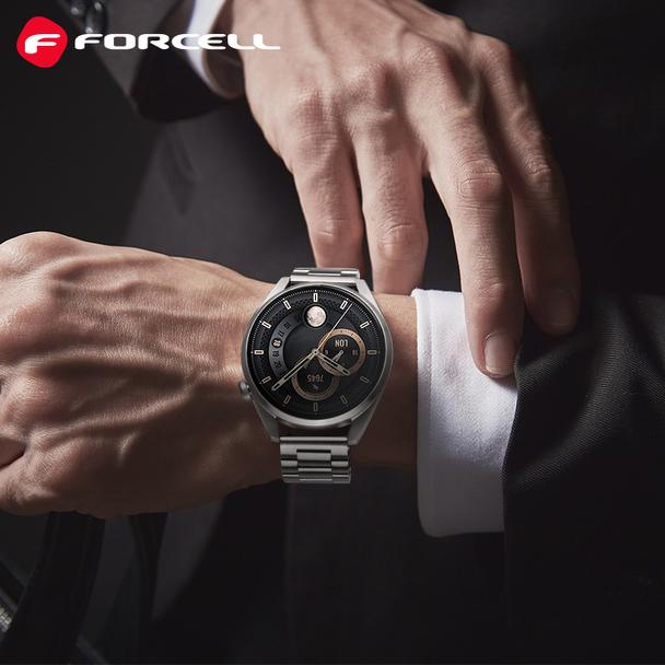 Pasek do Samsung Galaxy Watch Forcell F-Design FS06 zatrzask stal 20 mm srebrny