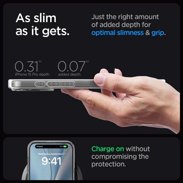 SPIGEN futerał ULTRA HYBRID MAG kompatybilny z MagSafe do IPHONE 15 Pro white