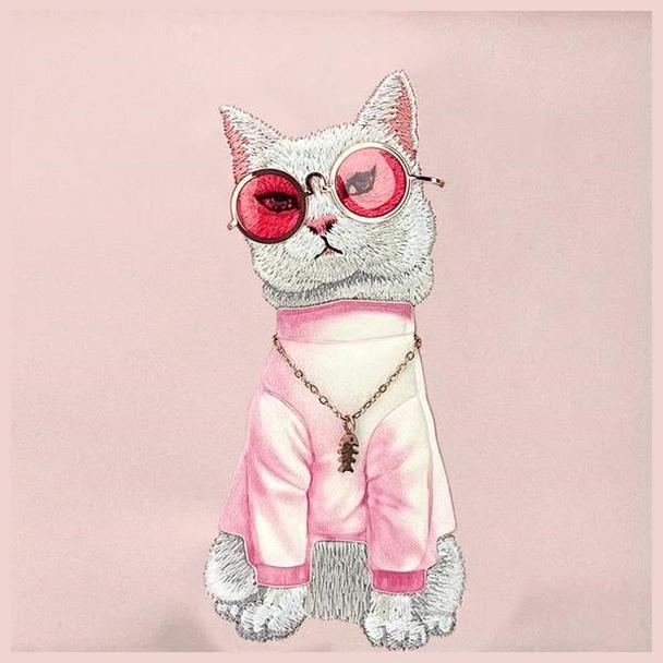 NIMMY nerka na ramię GLASSES COOL CAT różowa