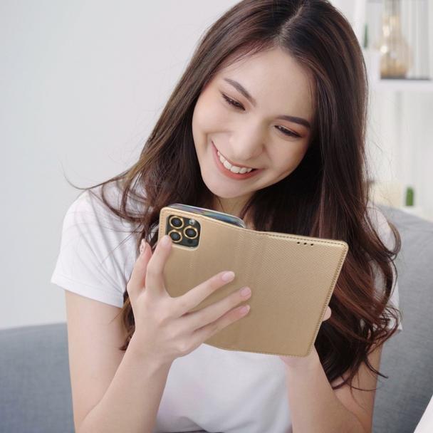 Etui z klapką na Samsung A13 5G / A04S Smart Case Book złote