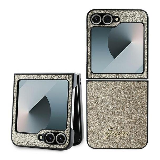 GUESS futerał do SAMSUNG Z Flip 6 GUHCZF6HGGSHD (HC PU 4G Glitter Script) złoty