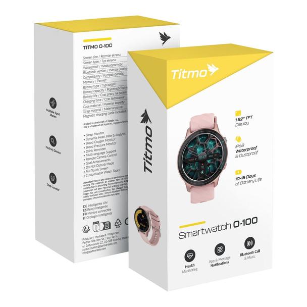 Smartwatch TITMO O-100 (TFT, bluetooth call) różowy 0INT