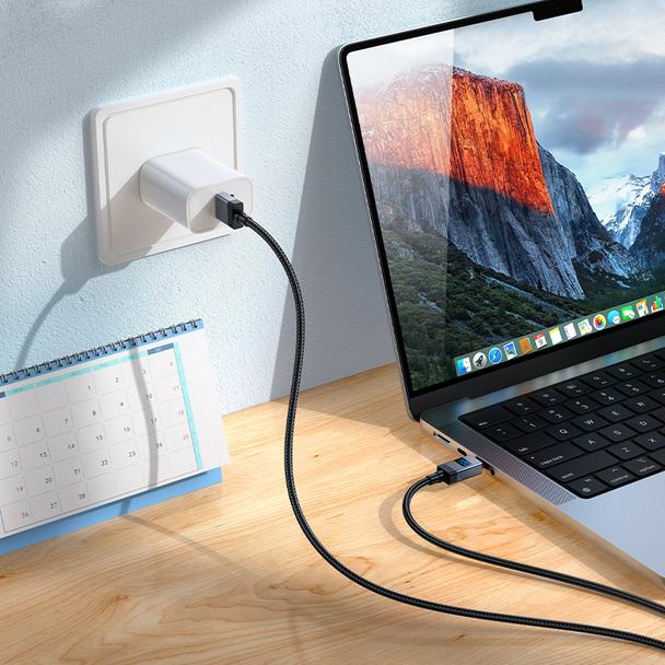 Kabel USB A do USB C Hoco 5A z wyświetlaczem 1 m X118 czarny