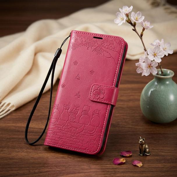 Etui z klapką na iPhone 17 PRO MAX Mezzo Book koty czerwone