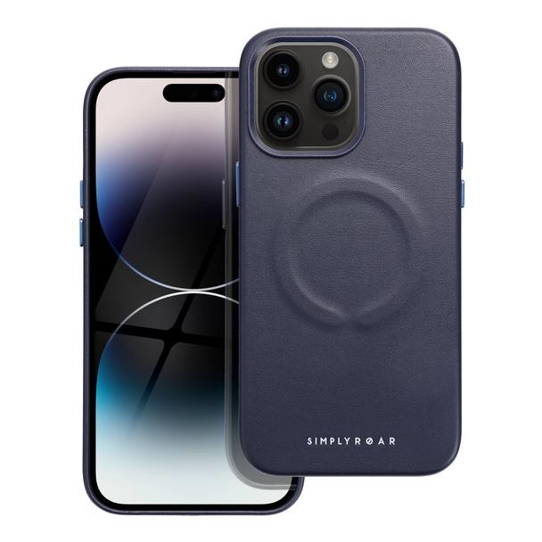 ROAR futerał LEATHER MAG kompatybilny z MagSafe do IPHONE 14 Pro Max Granatowy