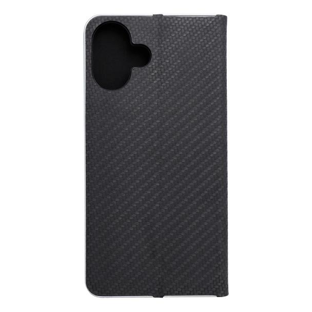 Etui z klapką na iPhone 16 PLUS Luna Book Carbon czarne