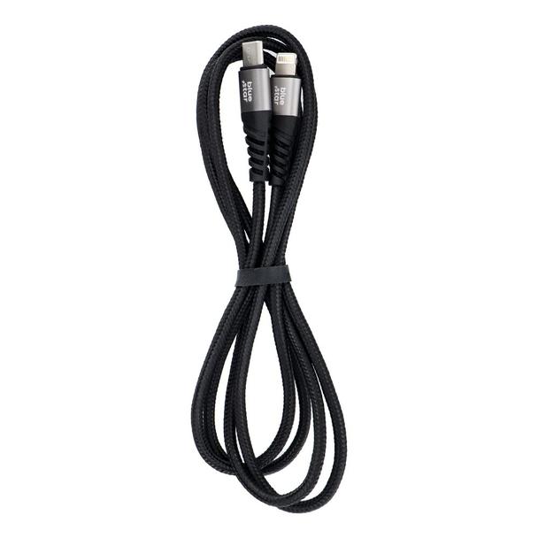 Kabel USB C do Lightning Blue Star 2,4A z oplotem 1,2 m TFK-DC-003 czarny