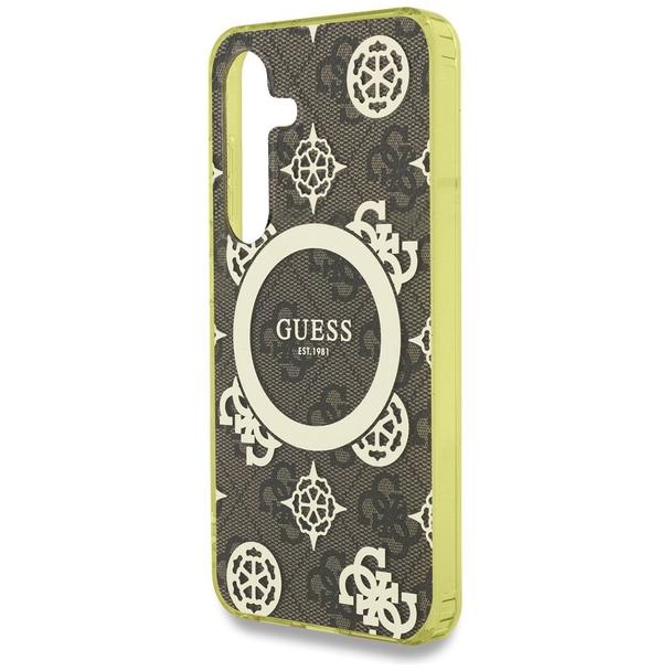 GUESS futerał do SAMSUNG S25 GUHMS25SH4PYEEW (Magnetic IML Peony on 4G Background) brązowy