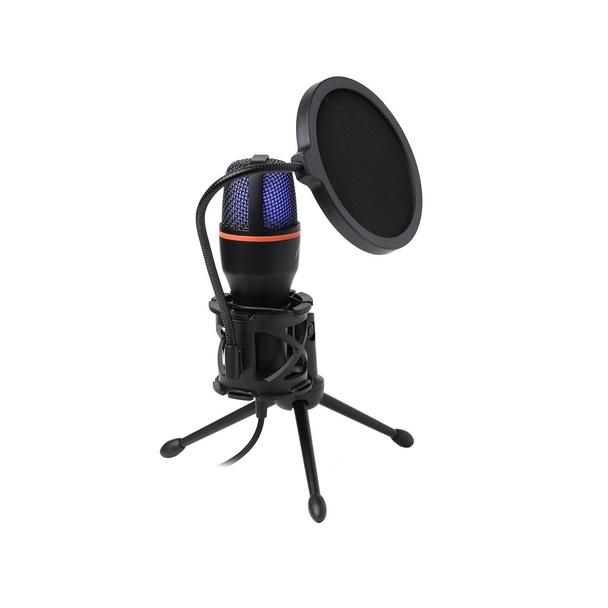 Mikrofon pojemnościowy Art z membraną stojący podświetlany tripod AC-02 czarny
