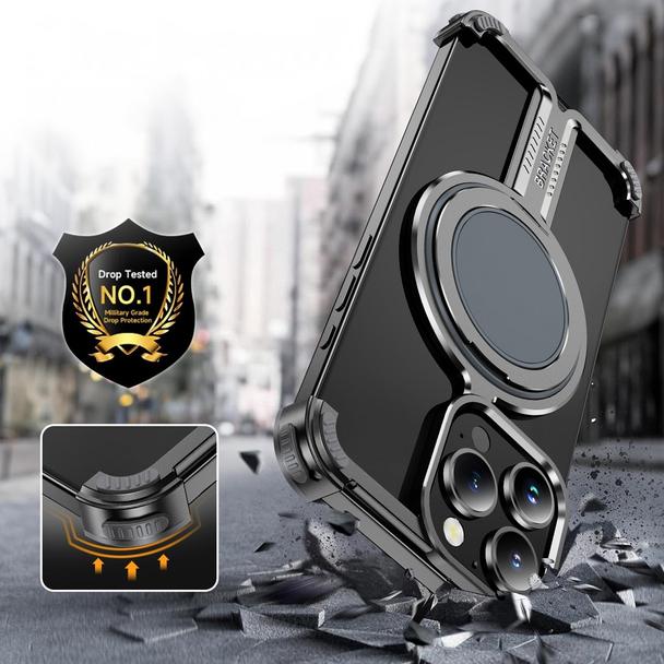 Futerał do iPhone 14 PLUS / 15 PLUS Titanium Bracket pustynny złoty