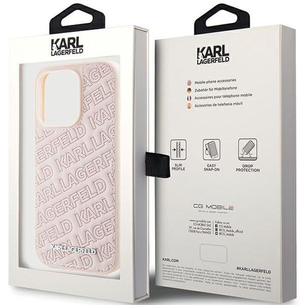 KARL LAGERFELD futerał do IPHONE 15 Pro KLHCP15LPQKPMP (Quilted Pattern) różowy
