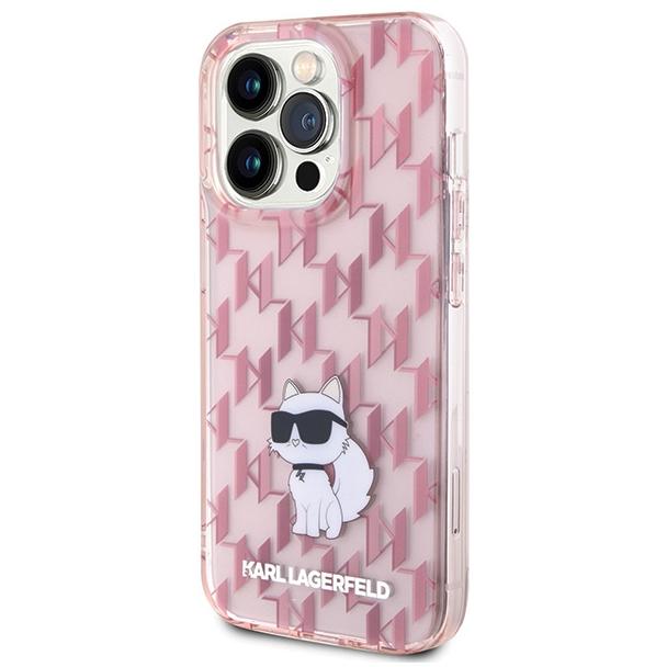 KARL LAGERFELD futerał do IPHONE 15 Pro Max KLHCP15XHNCMKLP (Monogram) różowy
