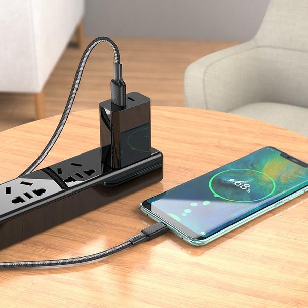 Kabel USB A do USB C Hoco 3A 1 m X69 czarno biały