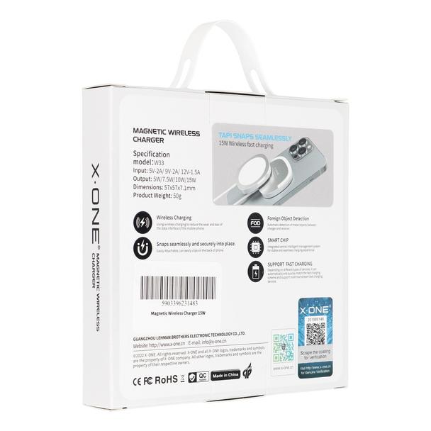 Ładowarka Bezprzewodowa X-ONE kompatybilna z Magsafe 15W