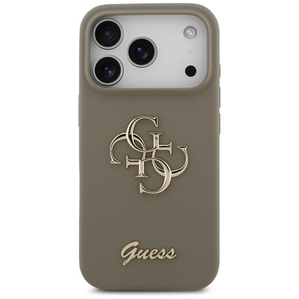 GUESS futerał do IPHONE 17 Pro GUHCP17LSC4GSMW (Silicone W/ Big 4G Script) brązowy