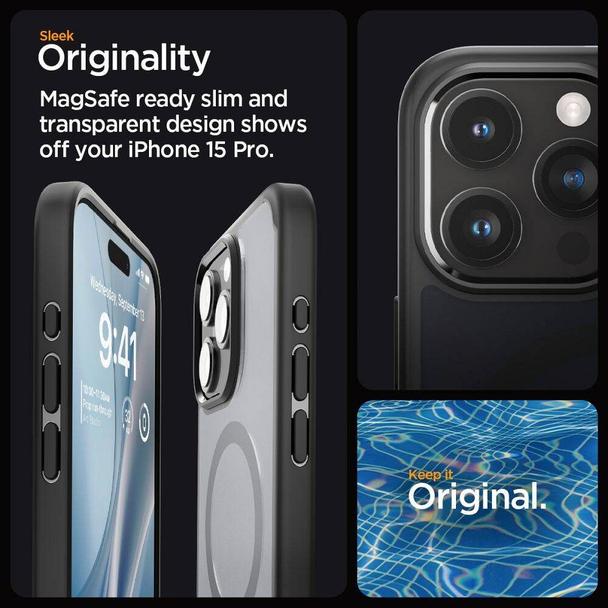 SPIGEN futerał ULTRA HYBRID MAG kompatybilny z MagSafe do IPHONE 16 Pro frost black