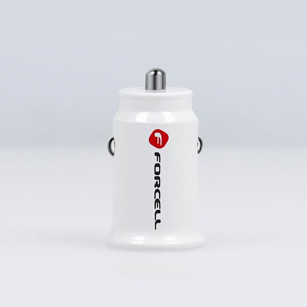 FORCELL ładowarka samochodowa Mini 2xUSB 3,1A biała CC-SJ02
