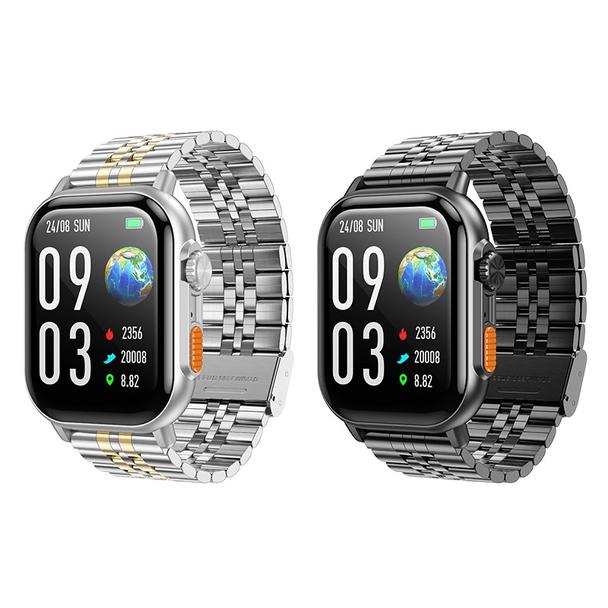 Smartwatch Hoco 2,02" TFT z fukcją rozmowy DYD02 złoto srebrny