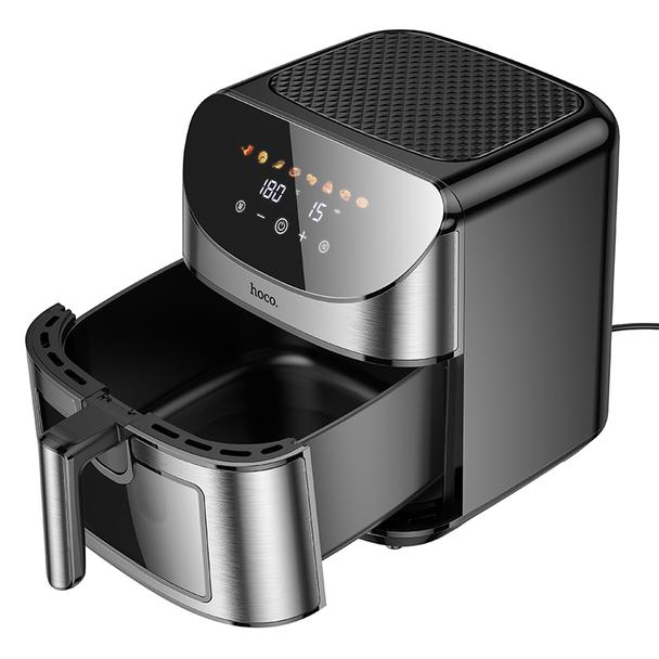 Frytkownica beztłuszczowa Air Fryer Hoco z ekranem dotykowym i okienkiem 8L 1700W HE21 czarna