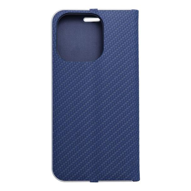 Etui z klapką na iPhone 16 PRO Luna Book Carbon niebieskie
