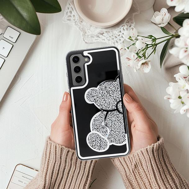 Etui na Samsung S25 FE / S26 FE Teddy Bear srebrne