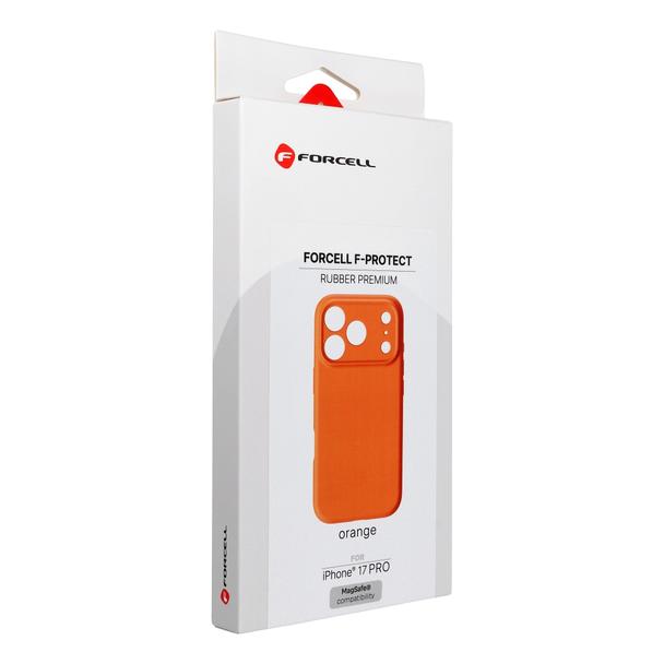 Etui na iPhone 17 Pro / 18 Pro (low camera edge) Forcell F-Protect Rubber Premium zgodny z MagSafe orange 0INT