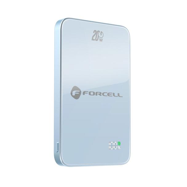 Powerbank zgodny z MagSafe Forcell F-Energy SuperSlim F5K8 QC4.0 PD3.0 15W 5000 mAh jasnoniebieski 0INT