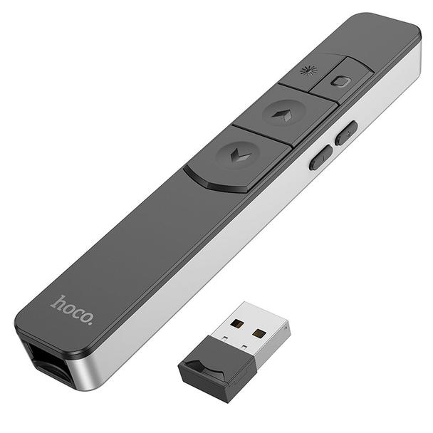 Wskaźnik laserowy bezprzewodowy Hoco bluetooth GM202 srebrny