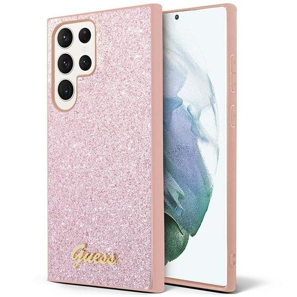GUESS futerał do SAMSUNG S24 Ultra GUHCS24LHGGSHP (Glitter Script) różowy