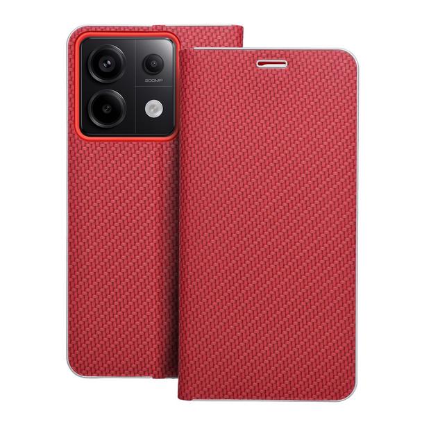 Etui z klapką na Xiaomi Redmi NOTE 13 PRO 5G Luna Book Carbon czerwone
