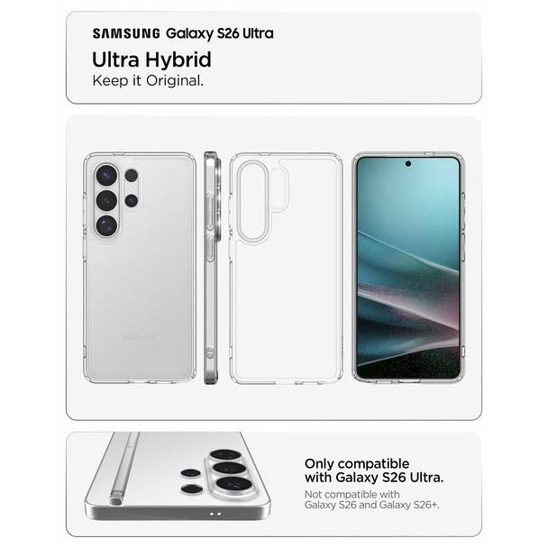 SPIGEN futerał ULTRA HYBRID do SAMSUNG S26 Ultra crystal clear